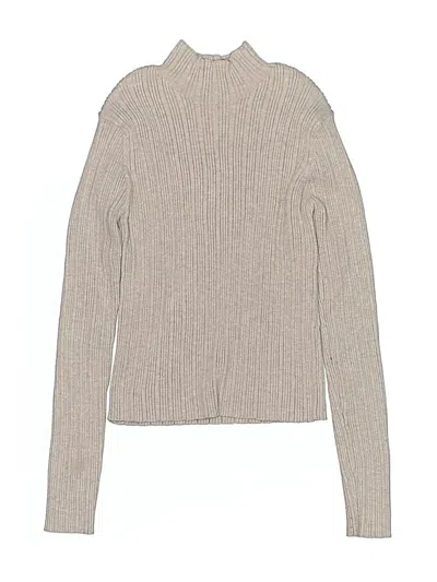 Pre-owned Zara Kids' Long Sleeve Top Tan Turtleneck Tops In Brown