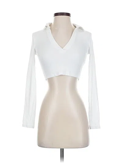 Pre-owned Zara Long Sleeve Top White Open Neckline Tops