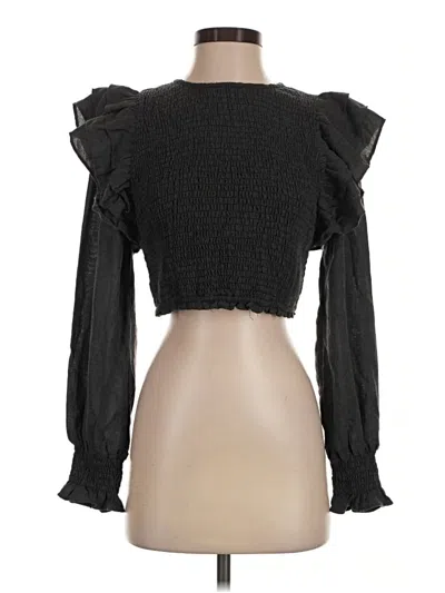 Zara Long Sleeve T-shirt In Black