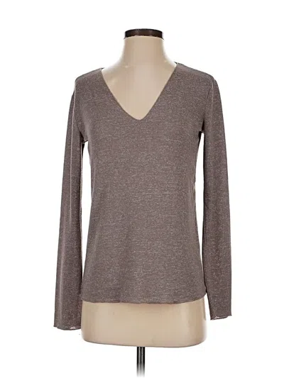 Pre-owned Zara Long Sleeve T-shirt In Brown