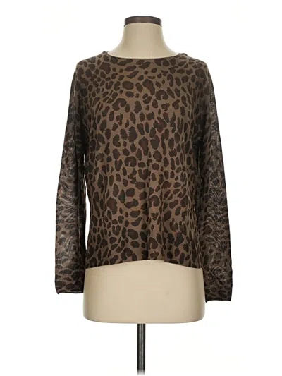 Pre-owned Zara Long Sleeve T-shirt In Brown