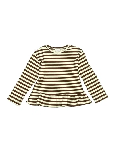 Pre-owned Zara Kids' Long Sleeve T-shirt In Brown