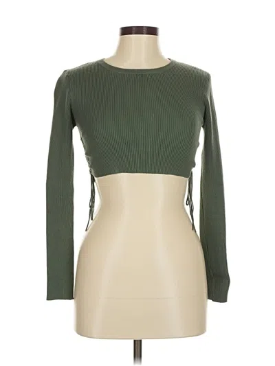 Pre-owned Zara Long Sleeve T-shirt In Green