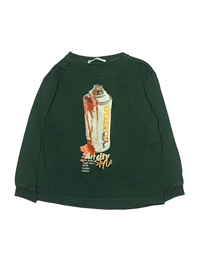 Pre-owned Zara Kids' Long Sleeve T-shirt In Green