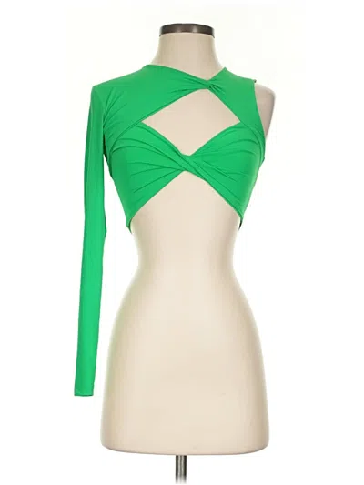 Pre-owned Zara Long Sleeve T-shirt In Green