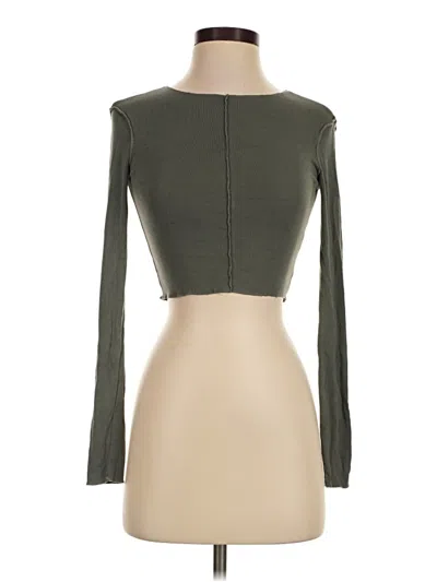 Pre-owned Zara Long Sleeve T-shirt In Green