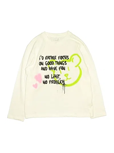 Pre-owned Zara Kids' Long Sleeve T-shirt In Ivory