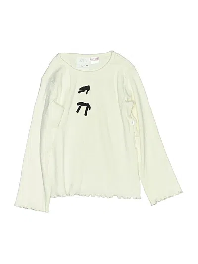 Pre-owned Zara Kids' Long Sleeve T-shirt In Ivory