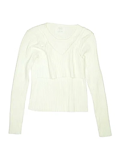 Pre-owned Zara Kids' Long Sleeve T-shirt In Ivory