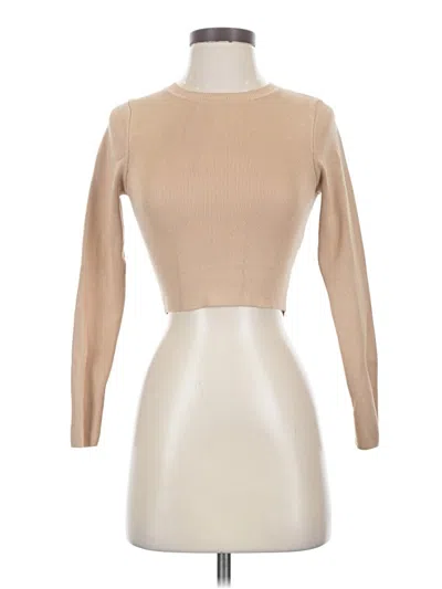 Pre-owned Zara Long Sleeve T-shirt In Tan