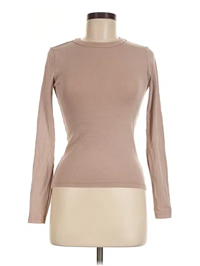 Pre-owned Zara Long Sleeve T-shirt In Tan