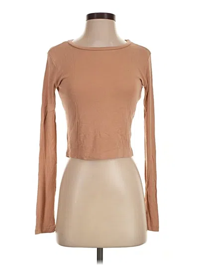 Pre-owned Zara Long Sleeve T-shirt In Tan