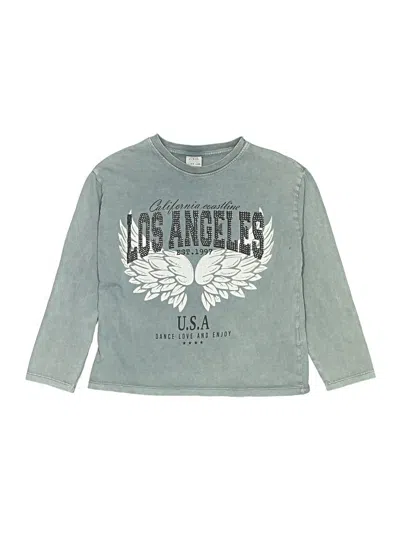 Pre-owned Zara Kids' Long Sleeve T-shirt In Teal