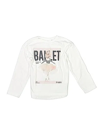Pre-owned Zara Kids' Long Sleeve T-shirt In White
