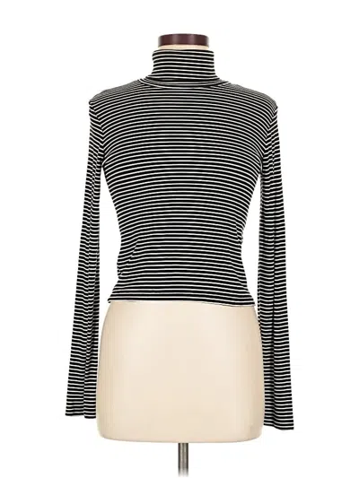 Pre-owned Zara Long Sleeve Turtleneck In Black