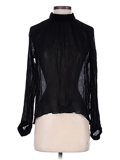 Pre-owned Zara Long Sleeve Turtleneck In Black
