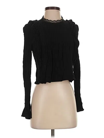 Pre-owned Zara Long Sleeve Turtleneck In Black