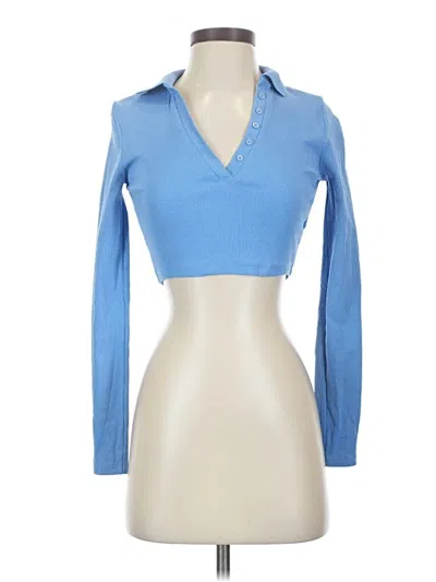 Pre-owned Zara Long Sleeve Turtleneck In Blue