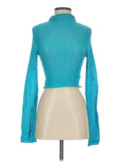 Pre-owned Zara Long Sleeve Turtleneck In Blue