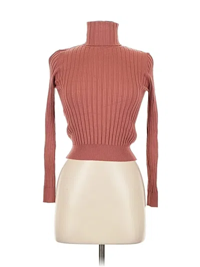 Pre-owned Zara Long Sleeve Turtleneck In Brown