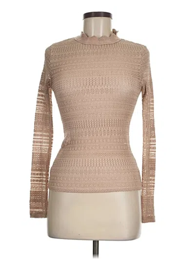 Pre-owned Zara Long Sleeve Turtleneck In Brown