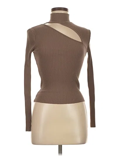 Pre-owned Zara Long Sleeve Turtleneck In Brown