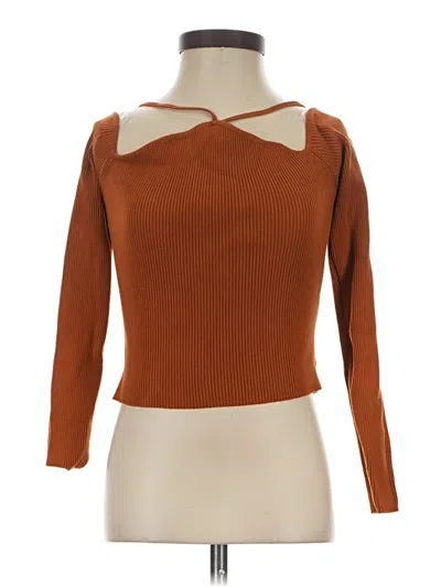 Pre-owned Zara Long Sleeve Turtleneck In Brown