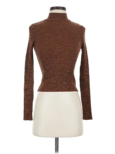Pre-owned Zara Long Sleeve Turtleneck In Brown