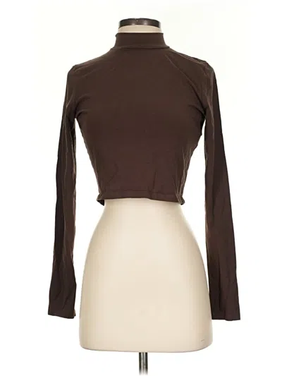 Pre-owned Zara Long Sleeve Turtleneck In Brown