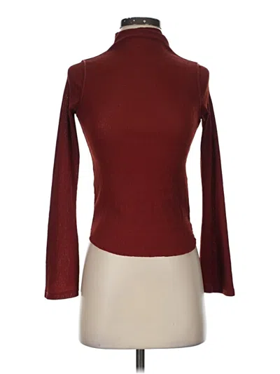 Pre-owned Zara Long Sleeve Turtleneck In Burgundy