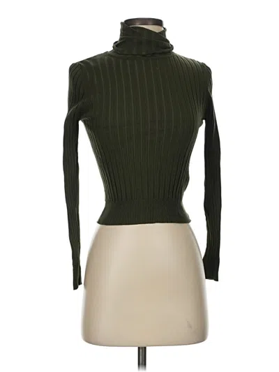Pre-owned Zara Long Sleeve Turtleneck In Green