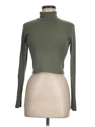Pre-owned Zara Long Sleeve Turtleneck In Green