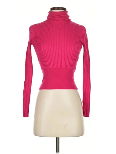 Pre-owned Zara Long Sleeve Turtleneck In Pink