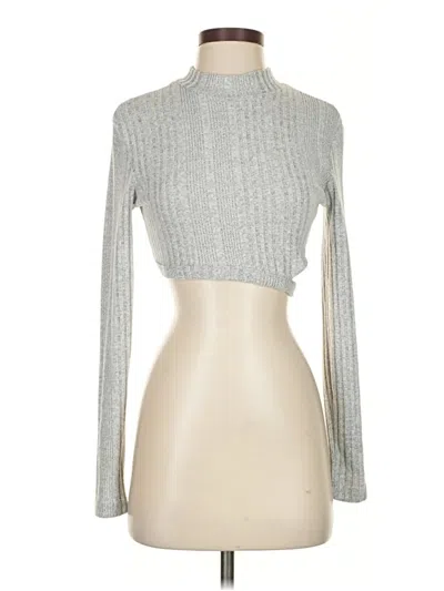 Pre-owned Zara Long Sleeve Turtleneck In Silver