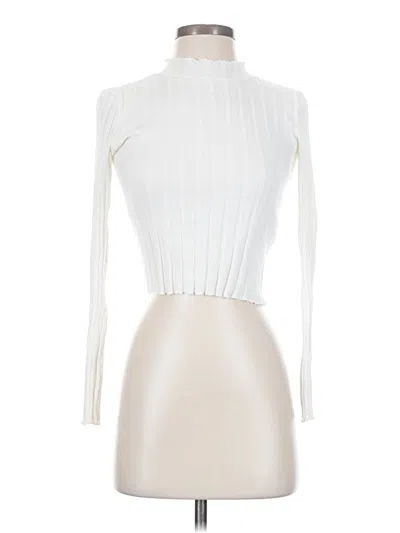 Pre-owned Zara Long Sleeve Turtleneck In White