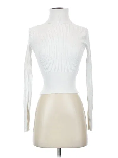 Pre-owned Zara Long Sleeve Turtleneck In White