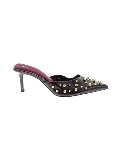 Pre-owned Zara Mule/clog In Burgundy