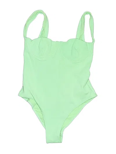 Pre-owned Zara One Piece Swimsuit In Green
