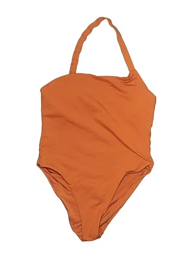 Pre-owned Zara One Piece Swimsuit In Orange
