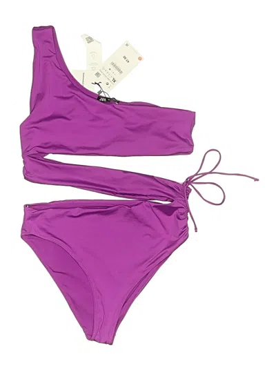 Zara One Piece Swimsuit In Purple