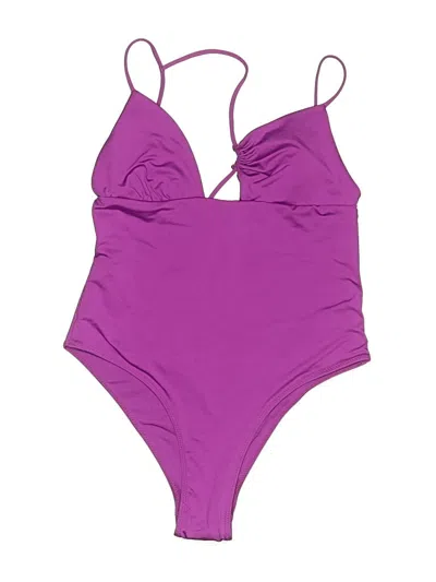 Zara One Piece Swimsuit In Purple
