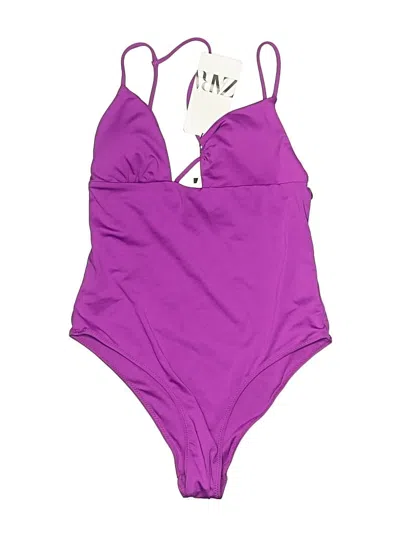 Zara One Piece Swimsuit In Purple