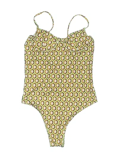 Pre-owned Zara One Piece Swimsuit In Yellow