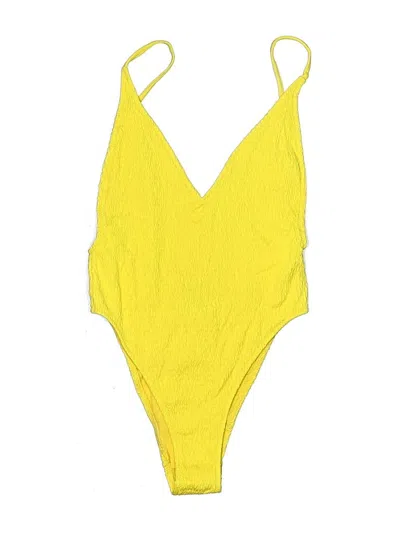 Pre-owned Zara One Piece Swimsuit In Yellow
