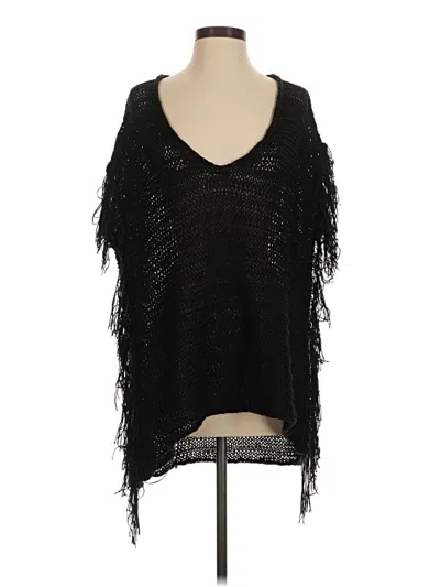 Pre-owned Zara Poncho In Black