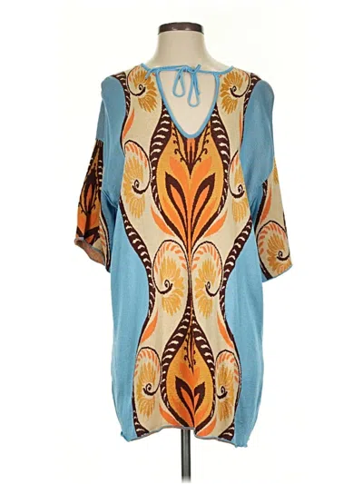 Pre-owned Zara Poncho In Blue