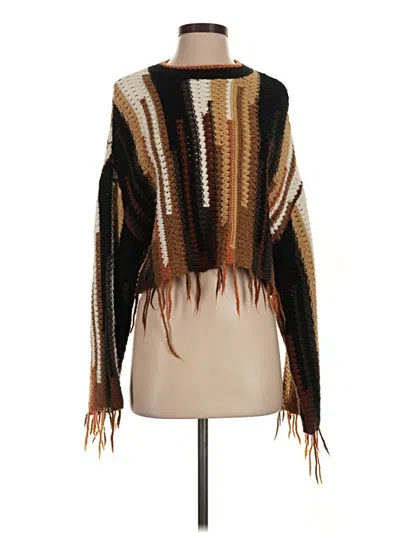 Pre-owned Zara Poncho In Brown