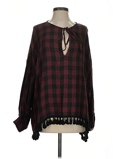 Pre-owned Zara Poncho In Burgundy