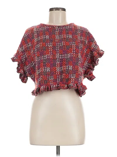 Pre-owned Zara Poncho In Red