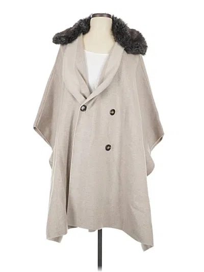 Pre-owned Zara Poncho In Tan